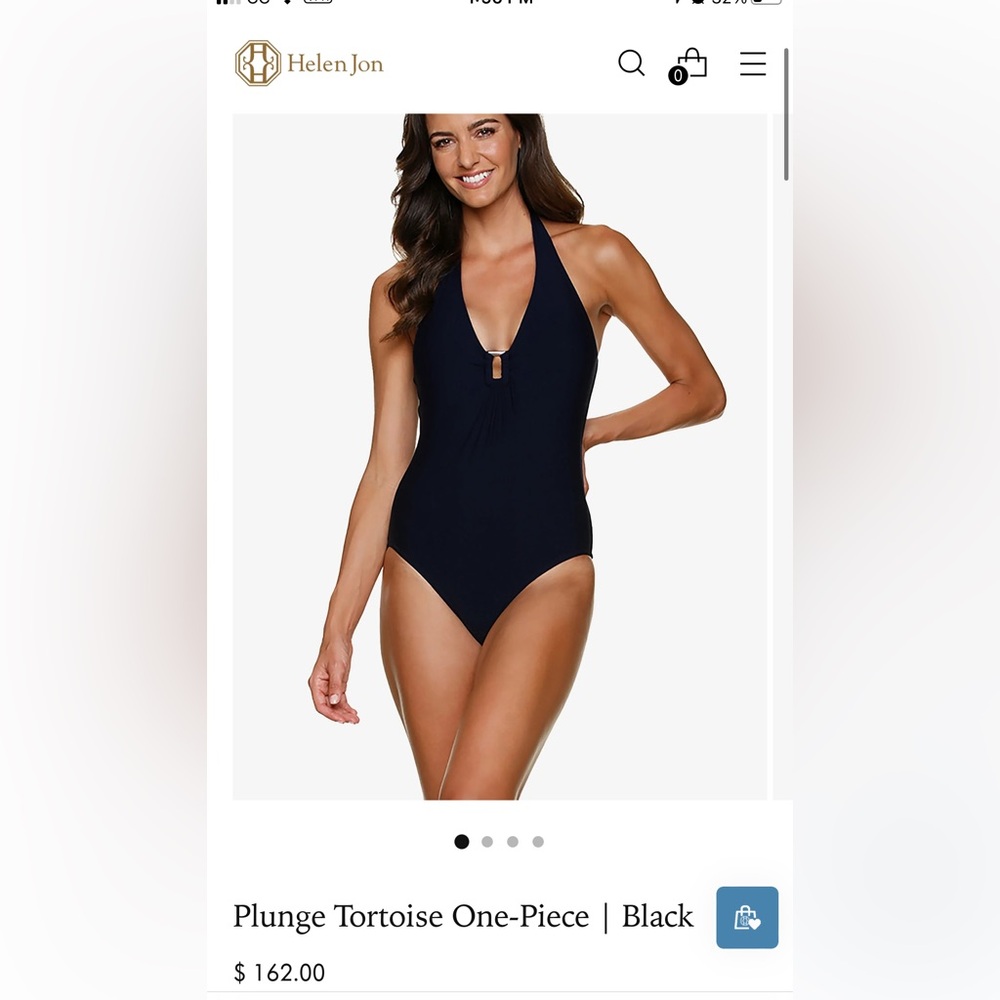 Helen Jon Black Plunge Tortoise One-Piece